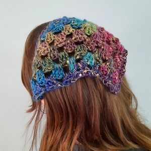 Whimsical Crocheted Bandana (rainbow)